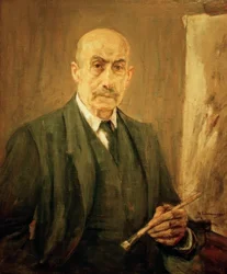 Autoportrait en costume à côté du chevalet